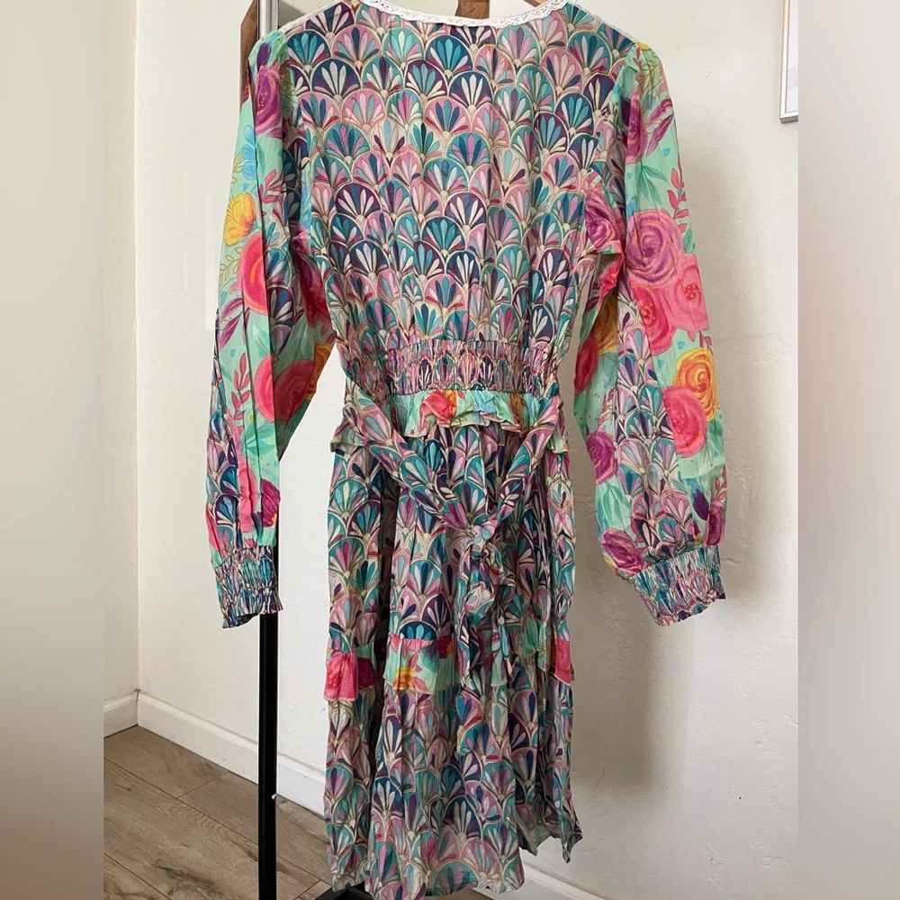 Bohemian colorful long sleeve dress - small - Picture 10 of 17